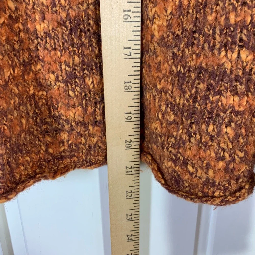 Royal Robbins Womens Marled‎ Wool Blend Raglan Sweater Orange Rust Brown Large